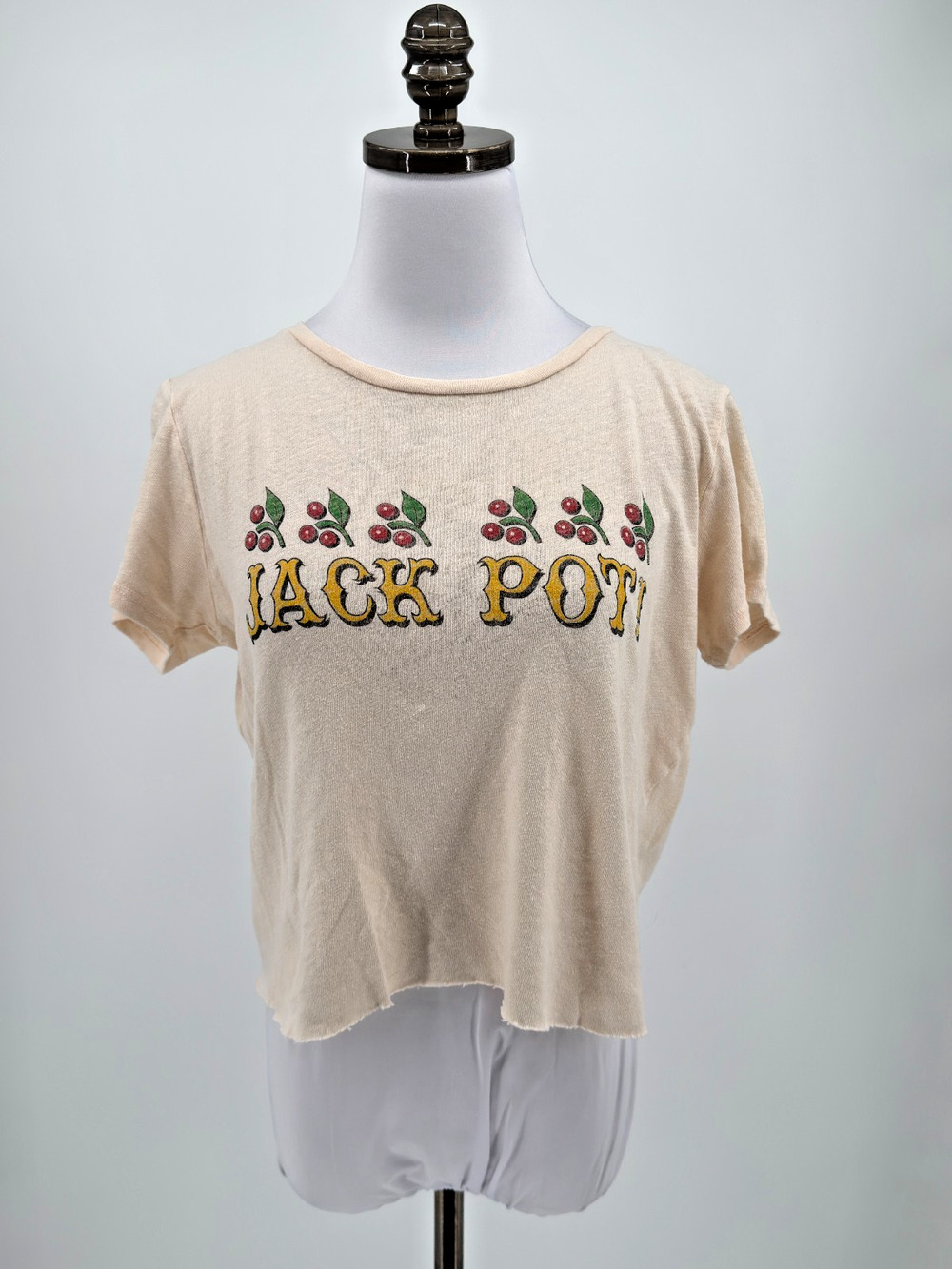 Mother Jackpot The Itty Bitty Sinful Ivory Graphic Crew Short Sleeve T Shirt